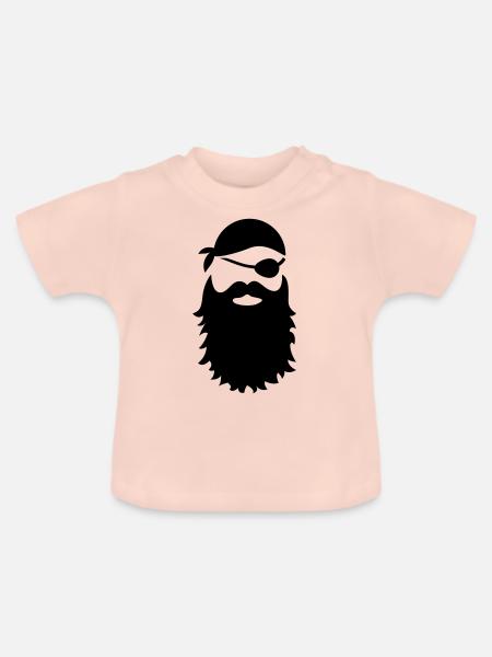 Pirat mit Kopftuch - Baby Bio-T-Shirt mit Rundhals - Kristallrosa