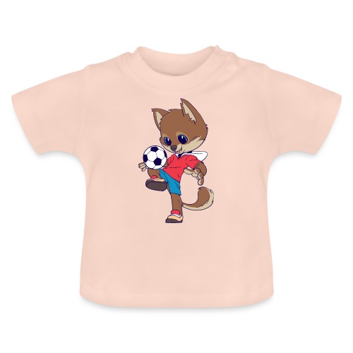 Fußball jonglierender Hund - Baby Bio-T-Shirt mit Rundhals