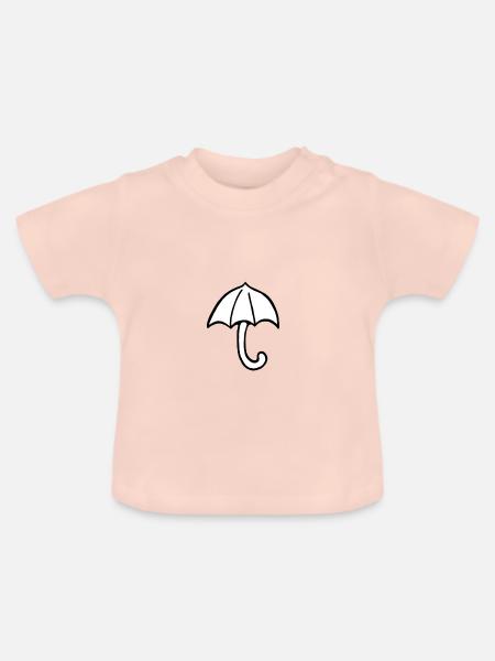 Regenschirm - Baby Bio-T-Shirt mit Rundhals - Kristallrosa