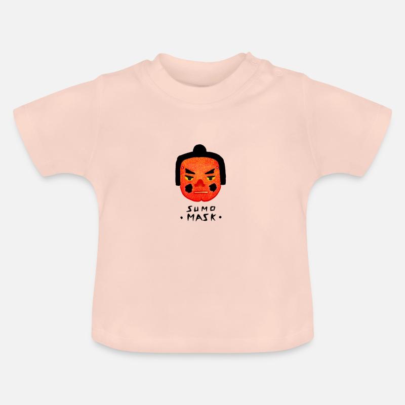 Masque de sumo - T-shirt bio col rond Bébé - rose cristal