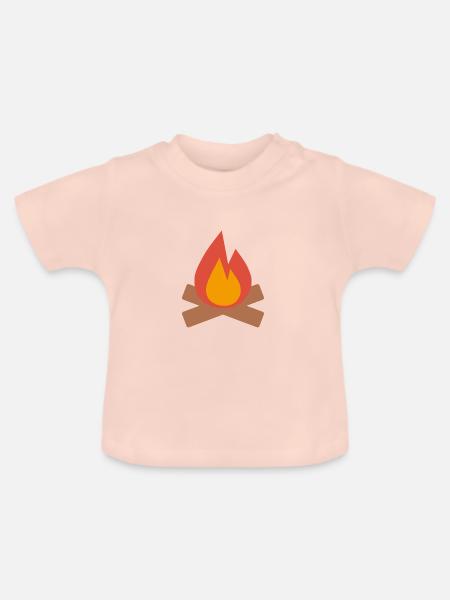 Lagerfeuer - Baby Bio-T-Shirt mit Rundhals - Kristallrosa