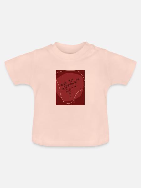 Rotes Blumenmotiv Blumen Geschenk - Baby Bio-T-Shirt mit Rundhals - Kristallrosa