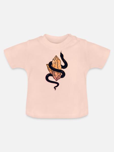 Schlange Kristalle - Baby Bio-T-Shirt mit Rundhals - Kristallrosa