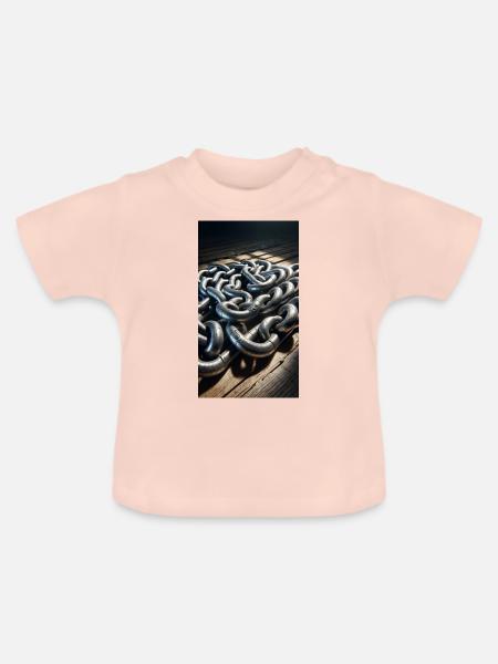 Kette - Baby Bio-T-Shirt mit Rundhals - Kristallrosa