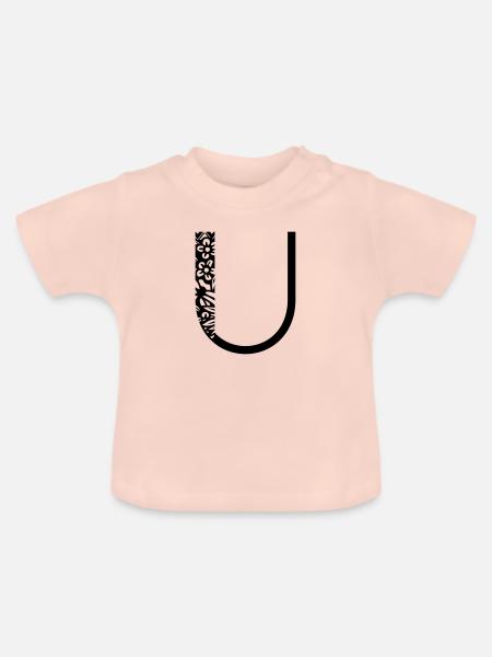 Buchstabe U - Baby Bio-T-Shirt mit Rundhals - Kristallrosa