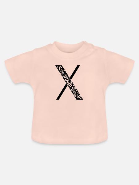 Buchstabe X - Baby Bio-T-Shirt mit Rundhals - Kristallrosa