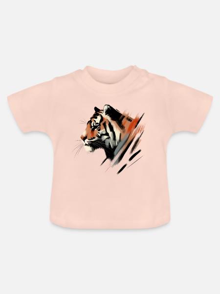 Majestätischer Tiger - Baby Bio-T-Shirt mit Rundhals - Kristallrosa