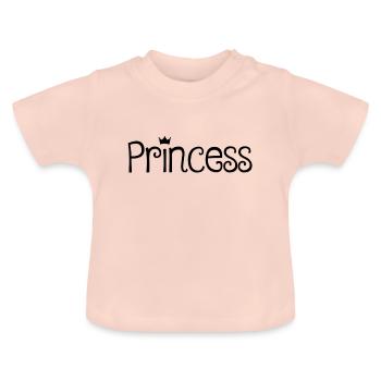 Princesse lettrage (princesse) - T-shirt bio col rond Bébé - rose cristal - Devant