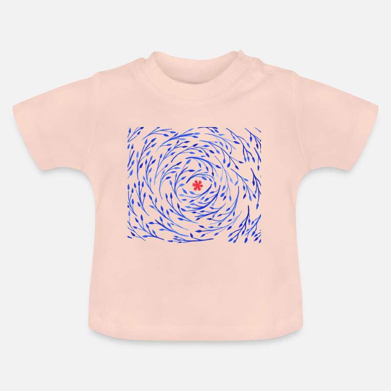 feuilles Branches - T-shirt bio col rond Bébé - rose cristal