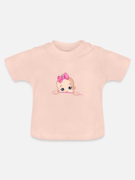 Baby Girl tshirt Schwangerschaft - Baby Bio-T-Shirt mit Rundhals - Kristallrosa