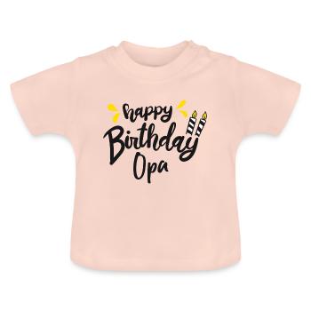 Happy Birthday Opa - Kerze Geburtstag - Baby Bio-T-Shirt mit Rundhals - Kristallrosa - Vorne
