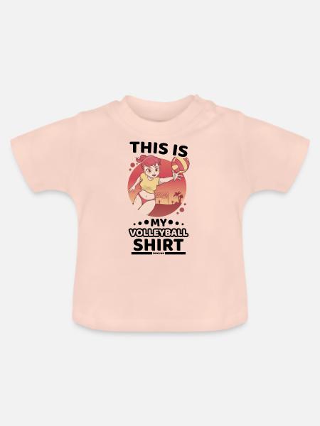 Volleyball - Baby Bio-T-Shirt mit Rundhals - Kristallrosa