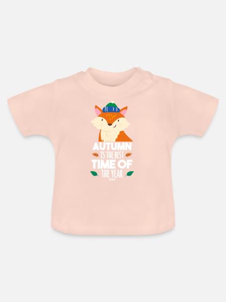 Waldtier Fuchs Laub Kinder - Baby Bio-T-Shirt mit Rundhals - Kristallrosa