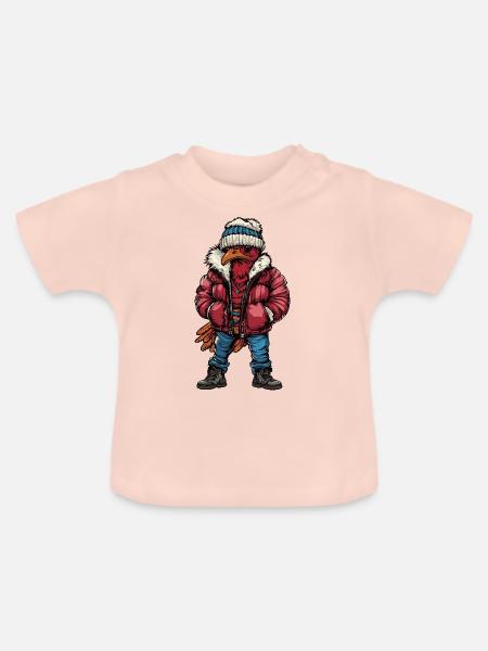 Truthahn Lustig Winter - Baby Bio-T-Shirt mit Rundhals - Kristallrosa