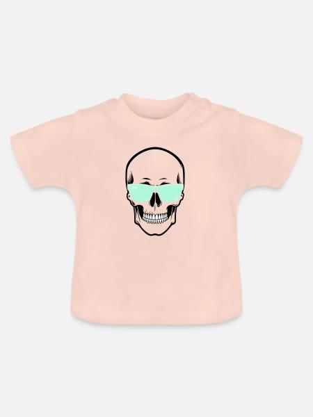 Farbverstellbare Sonnenbrille Smile Skull - Baby Bio-T-Shirt mit Rundhals - Kristallrosa