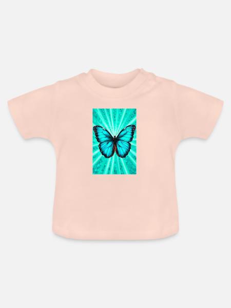 Schmetterling - Baby Bio-T-Shirt mit Rundhals - Kristallrosa