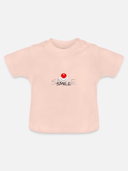 Smile - Clown - Baby Bio-T-Shirt mit Rundhals - Kristallrosa