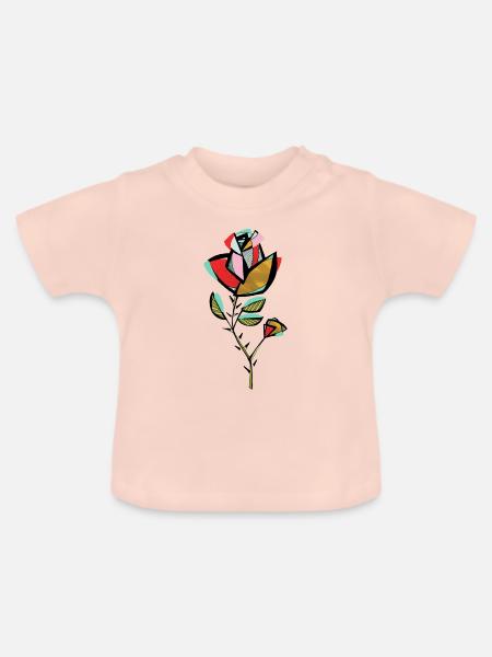 Rosen - Baby Bio-T-Shirt mit Rundhals - Kristallrosa