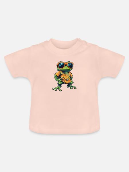 Frosch Comic Urlaub - Baby Bio-T-Shirt mit Rundhals - Kristallrosa