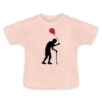 Opa mit Luftballon - Baby Bio-T-Shirt mit Rundhals - Kristallrosa - Vorne