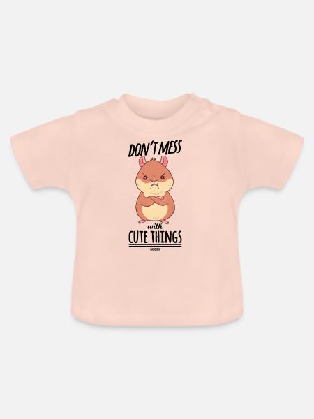 Meerschwein Hamster - Baby Bio-T-Shirt mit Rundhals - Kristallrosa