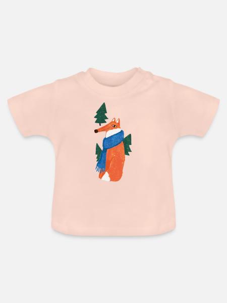 Fuchs im Wald - Baby Bio-T-Shirt mit Rundhals - Kristallrosa