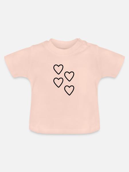 Herzen Geschenkidee - Baby Bio-T-Shirt mit Rundhals - Kristallrosa