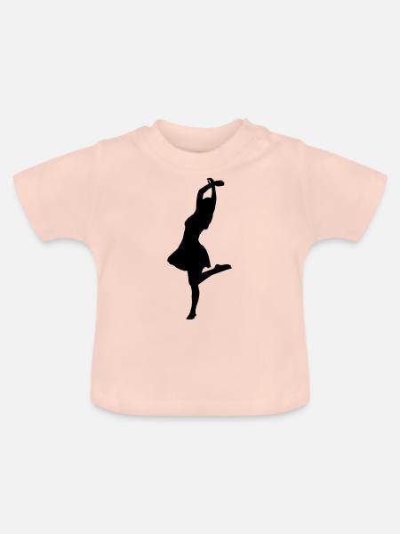 ballet tänzerin - Baby Bio-T-Shirt mit Rundhals - Kristallrosa