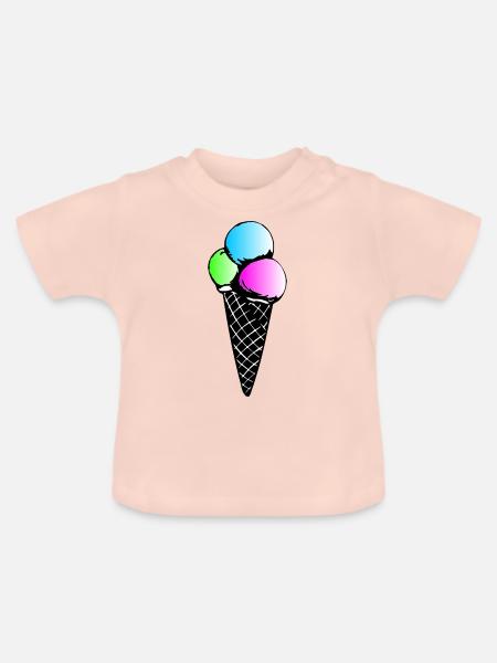 Eiscreme - Baby Bio-T-Shirt mit Rundhals - Kristallrosa