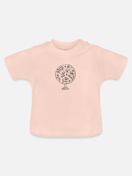 Botanischer Globus - Baby Bio-T-Shirt mit Rundhals - Kristallrosa