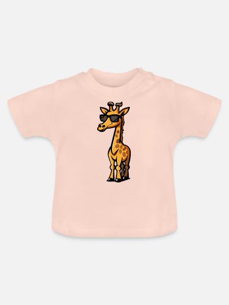 Giraffe Tier - Baby Bio-T-Shirt mit Rundhals - Kristallrosa