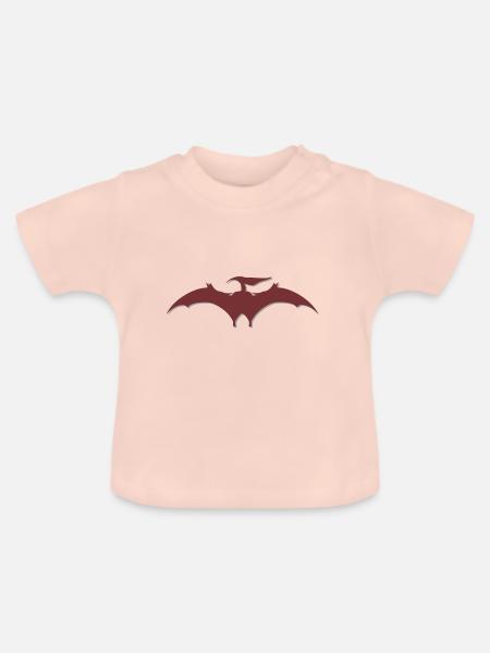 3D-Effekt roter Pterodaktylus - Baby Bio-T-Shirt mit Rundhals - Kristallrosa
