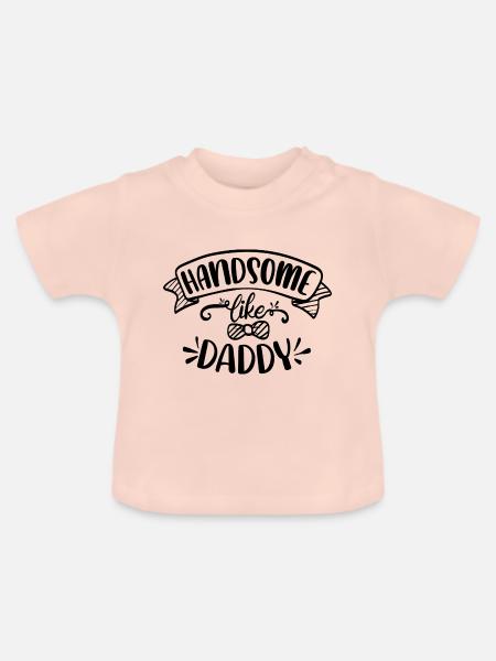 Süß wie Papa Baby Babysprüche Body - Baby Bio-T-Shirt mit Rundhals - Kristallrosa