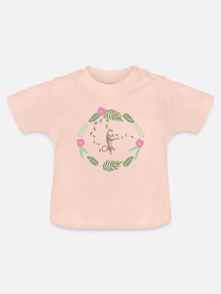 Mikey Affe - Baby Bio-T-Shirt mit Rundhals - Kristallrosa