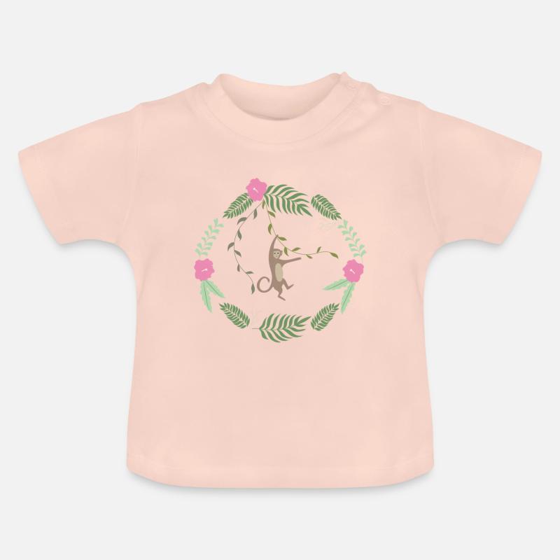 Mikey Affe - Baby Bio-T-Shirt mit Rundhals - Kristallrosa