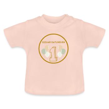 Gëzuar datlindjen e par 1 - Baby Bio-T-Shirt mit Rundhals - Kristallrosa - Vorne