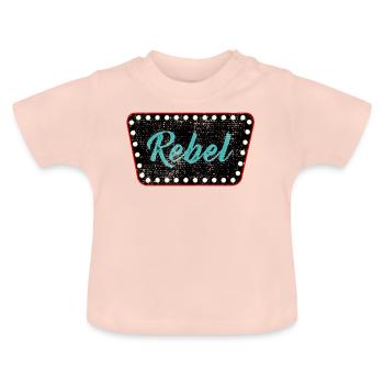 Rockabilly Rockabella Psychobilly - Baby Bio-T-Shirt mit Rundhals - Kristallrosa - Vorne