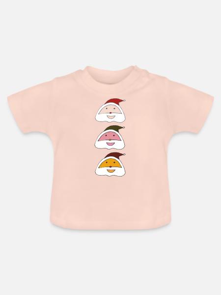 weihnachtsmann Drillinge - Baby Bio-T-Shirt mit Rundhals - Kristallrosa