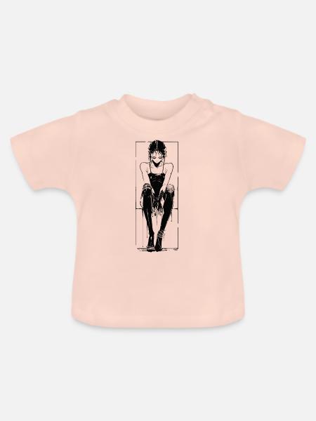 just a girl - Baby Bio-T-Shirt mit Rundhals - Kristallrosa