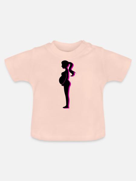 Frau Schwangerschaft Baby - Baby Bio-T-Shirt mit Rundhals - Kristallrosa