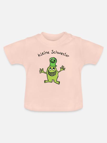 Kleine Schwester - Baby Bio-T-Shirt mit Rundhals - Kristallrosa