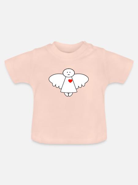 Schutzengel - Baby Bio-T-Shirt mit Rundhals - Kristallrosa