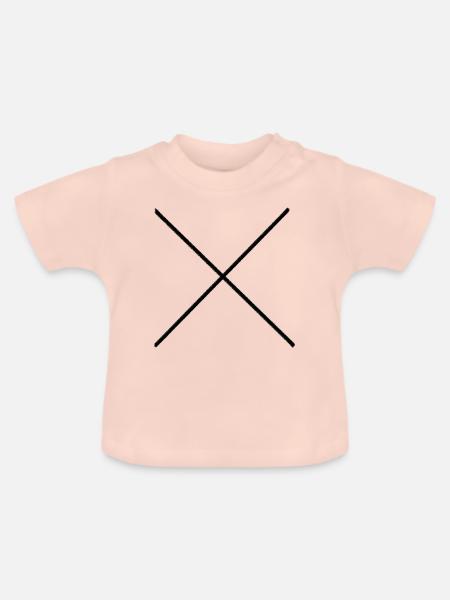 Kreuz - Baby Bio-T-Shirt mit Rundhals - Kristallrosa