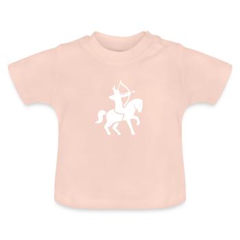 Indian on horseback - Baby Organic T-Shirt with Round Neck - crystal pink - Front