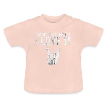 Je n'aime pas le métal J'aime ça Paroles Idée de cadeau - T-shirt bio col rond Bébé - rose cristal - Devant