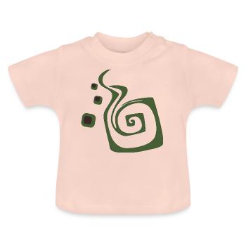 Green spiral - Baby Organic T-Shirt with Round Neck - crystal pink - Front