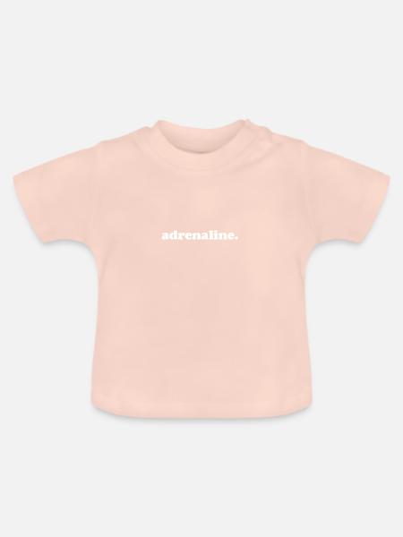 adrenaline. - Baby Bio-T-Shirt mit Rundhals - Kristallrosa