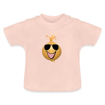 laughing onion - Baby Organic T-Shirt with Round Neck - crystal pink - Front