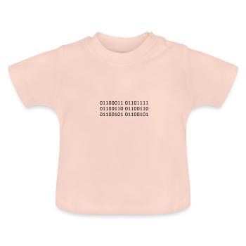 Coffee Binary - Baby Organic T-Shirt with Round Neck - crystal pink - Front