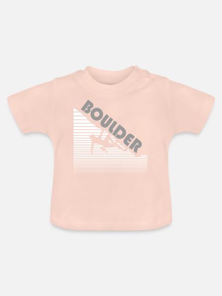 bouldern - Baby Bio-T-Shirt mit Rundhals - Kristallrosa